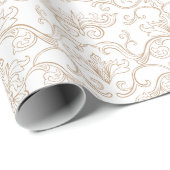Luxe Gouden Damast Naadloos Cadeaupapier (Rol Hoek)