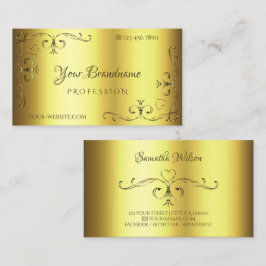 Luxe gouden decor  decoratieve hoekranden visitekaartje