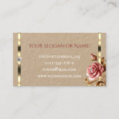 Luxe Gouden Decor  Roos Diamanten Logo Visitekaartje (Achterkant)
