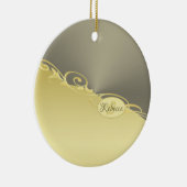 Luxe gouden decoratie op goud & zilver, Monogram (Rechts)