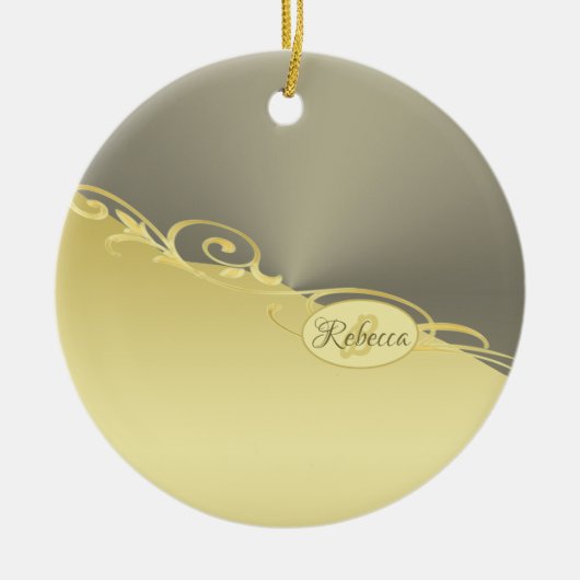 Luxe gouden decoratie op goud & zilver, Monogram (Voorkant)