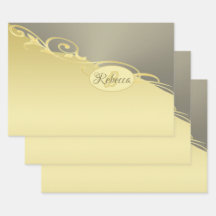 Luxe gouden decoratie op goud & zilver, Monogram,
