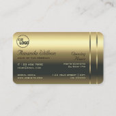 Luxe gouden decoratieve glanzende diamanten en Log Visitekaartje (Achterkant)
