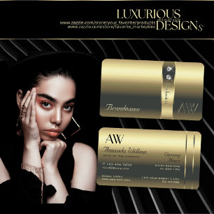 Luxe gouden decoratieve glanzende diamanten Initia Visitekaartje