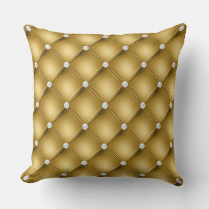Luxe Gouden Diamant Geplooid Patroon Kussen