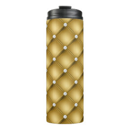 Luxe Gouden Diamant Gestoffeerd Patroon Thermosbeker