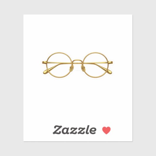 Luxe gouden draadbril sticker minimalistisch acade (Vel)