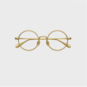 Luxe gouden draadbril sticker minimalistisch acade (Voorkant)