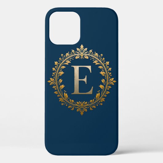 Luxe Gouden E Monogram Elegante Glitter Initiaal Case-Mate iPhone Case (Achterkant)