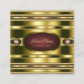 Luxe gouden effect met Bourgogne en Faux Diamonds Vierkante Visitekaartje (Voorkant)