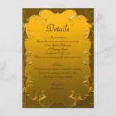 Luxe gouden elegantie bruiloft details informatiekaartje (Voorkant)