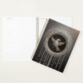 Luxe gouden en diamanten vogel embleem planner (Display)