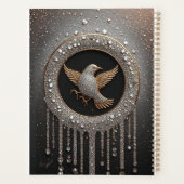 Luxe gouden en diamanten vogel embleem planner (Achterkant)