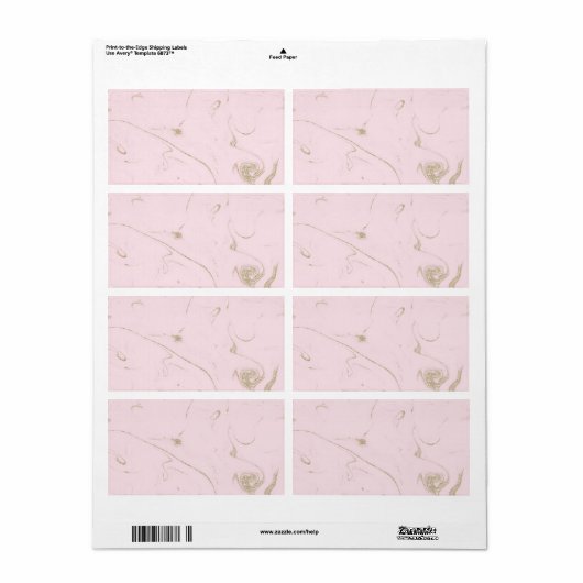 Luxe gouden en dubbelwandig marmer afbeelding etiket (Full Sheet)