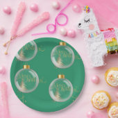 Luxe gouden en groene kerst papieren bordje (Feest)
