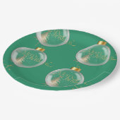 Luxe gouden en groene kerst papieren bordje (Gekanteld)