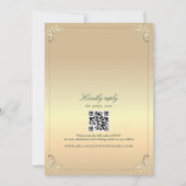 Luxe gouden en smaragdgroene bruiloft kaart (Achterkant)