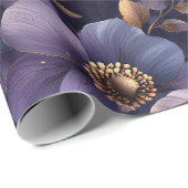 Luxe gouden en violette botanische kunst cadeaupapier (Rol Hoek)