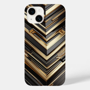 Luxe gouden en zwarte geometrische telefoonhoes mo Case-Mate iPhone 14 hoesje