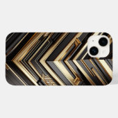 Luxe gouden en zwarte geometrische telefoonhoes mo Case-Mate iPhone case (Achterkant (horizontaal))