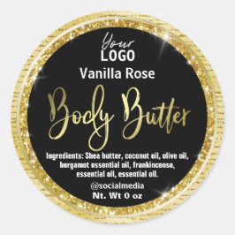 Luxe Gouden En Zwarte Glitter Body Butter Labels