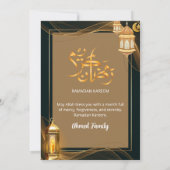 Luxe Gouden en Zwarte Islamitische Iftar-diner Kaart (Achterkant)