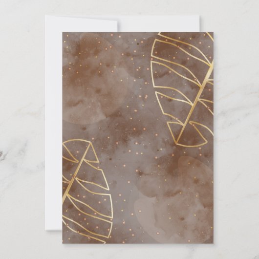 Luxe gouden en zwarte Roos huwelijksuitnodiging Kaart (Achterkant)