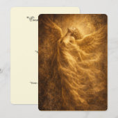 Luxe Gouden Engel Fijne Kunst Uitnodiging (Voorkant / Achterkant)