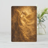 Luxe Gouden Engel Fijne Kunst Uitnodiging (Staand voorkant)