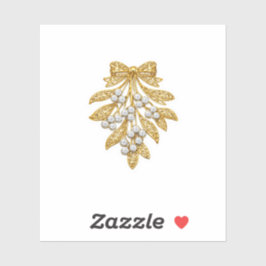 Luxe Gouden Filigree Mistletoe Sticker Elegant Dia