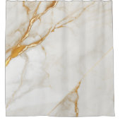 Luxe Gouden folie Beige Marmer Douchegordijn (Voorkant)