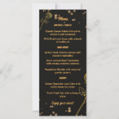 Luxe gouden folie bloem bruiloftsmenu kaart (Voorkant)