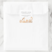 Luxe Gouden Folie Bloemen Bruiloft Dank u Vierkante Sticker (Tas)