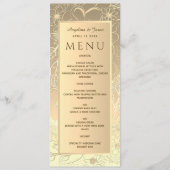 Luxe gouden folie bloemenbruiloft menu (Voorkant)