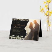Luxe gouden folie bruiloft uitnodiging (Gele Bloem)