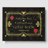 Luxe gouden folie brullende 20's Art Deco bruiloft Gastenboek (Voorkant)