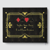 Luxe gouden folie brullende 20's Art Deco bruiloft Gastenboek (Achterkant)