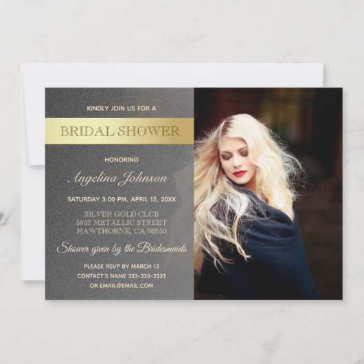 Luxe gouden folie en zilveren Vrijgezellenfeest fo Kaart (Voorkant)