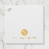 Luxe Gouden Folie Gepersonaliseerde Monogram en Na Bedankjes Labels (Voorkant)