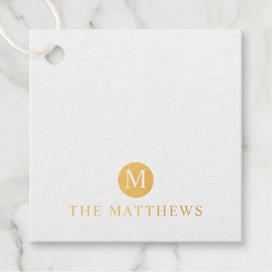 Luxe Gouden Folie Gepersonaliseerde Monogram en Na Bedankjes Labels (Voorkant)