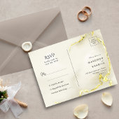 Luxe gouden folie marmeren textuur bruiloft RSVP Briefkaart