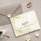 Luxe gouden folie marmeren textuur bruiloft RSVP Briefkaart