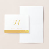 Luxe Gouden Folie Monogram Nota Kaart (Display)