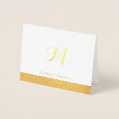 Luxe Gouden Folie Monogram Nota Kaart (Voorkant)