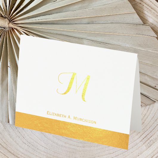 Luxe Gouden Folie Monogram Nota Kaart