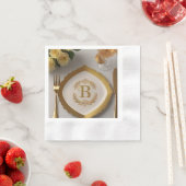 Luxe gouden folie monogram papieren servet (Insitu)