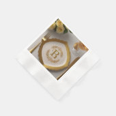 Luxe gouden folie monogram papieren servet (Hoek)
