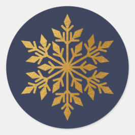 Luxe Gouden Folie Sneeuwvlok Blauwe Envelop Seal Ronde Sticker