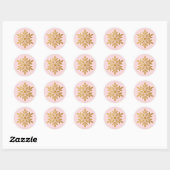 Luxe Gouden Folie Sneeuwvlok Blush Envelope Seal Ronde Sticker (Vel)