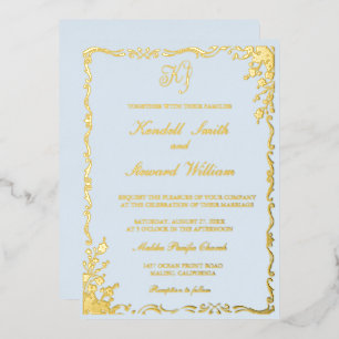 Luxe gouden folie trouwuitnodiging   Elegante Mode Uitnodiging